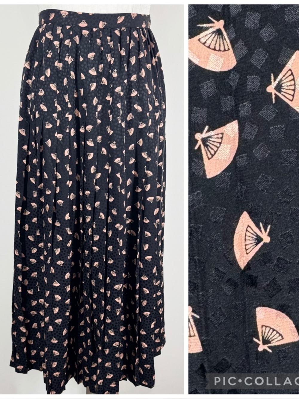 Vintage Liz Claiborne Silk Pleated Midi Skirt Size XS Feminine Dainty Classic